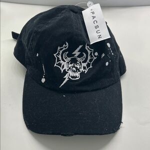 PacSun Black Skull Lightning Cap